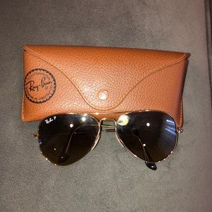 Polarized ray ban aviators with case